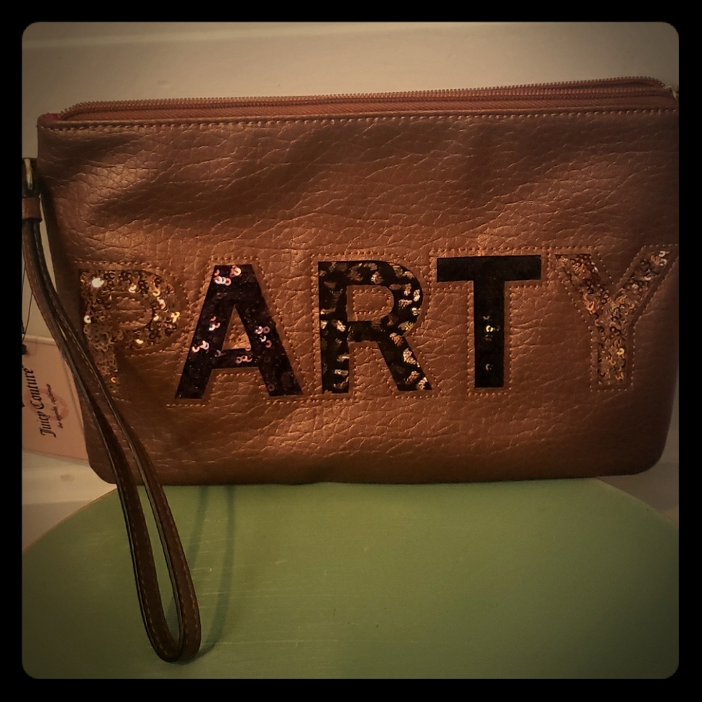 NWT Juicy Couture Leather Party Wristlet
